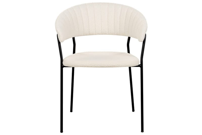 Sæt med 2 spiseborde Mariposa - Hvid, Sort/Bouclé - Møbler - Stole & lænestole - Spisebordsstole & køkkenstole