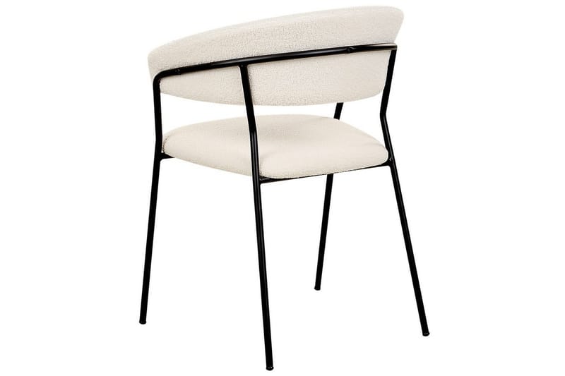 Sæt med 2 spiseborde Mariposa - Hvid, Sort/Bouclé - Møbler - Stole & lænestole - Spisebordsstole & køkkenstole