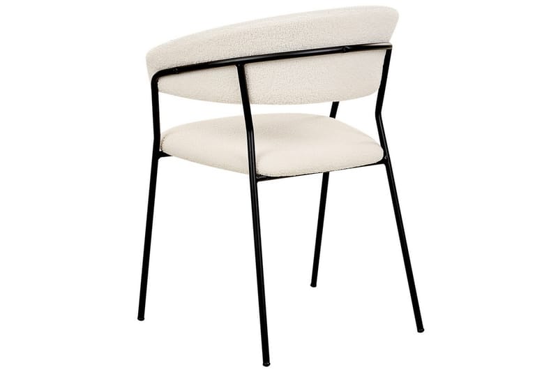 Sæt med 2 spiseborde Mariposa - Hvid, Sort/Bouclé - Møbler - Stole & lænestole - Spisebordsstole & køkkenstole