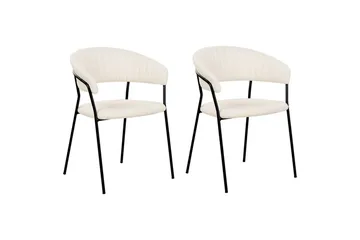 Sæt med 2 spiseborde Mariposa - Hvid, Sort/Bouclé - Møbler - Stole & lænestole - Spisebordsstole & køkkenstole