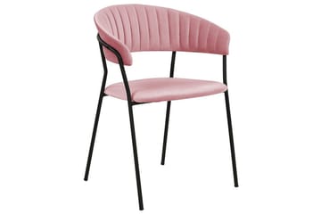 Sæt med 2 spiseborde Mariposa - Rosa, sort/fløjl - Møbler - Stole & lænestole - Spisebordsstole & køkkenstole
