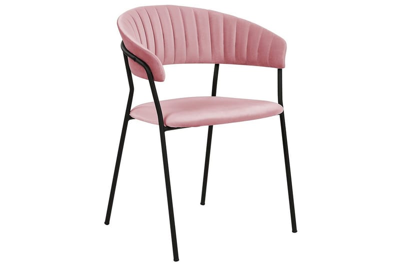 Sæt med 2 spiseborde Mariposa - Rosa, sort/fløjl - Møbler - Stole & lænestole - Spisebordsstole & køkkenstole
