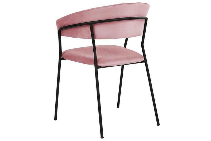 Sæt med 2 spiseborde Mariposa - Rosa, sort/fløjl - Møbler - Stole & lænestole - Spisebordsstole & køkkenstole