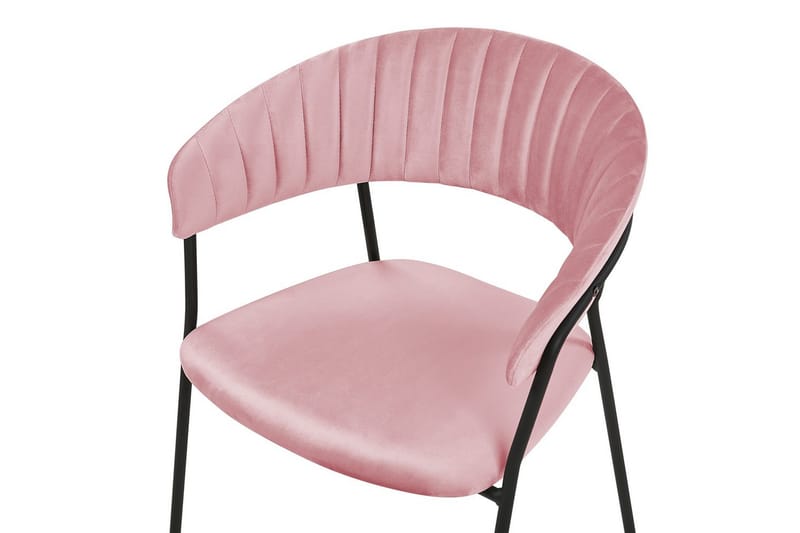 Sæt med 2 spiseborde Mariposa - Rosa, sort/fløjl - Møbler - Stole & lænestole - Spisebordsstole & køkkenstole