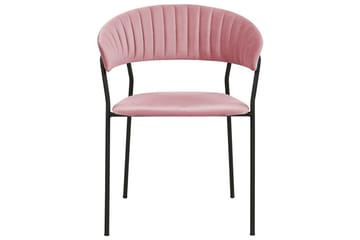 Sæt med 2 spiseborde Mariposa - Rosa, sort/fløjl - Møbler - Stole & lænestole - Spisebordsstole & køkkenstole