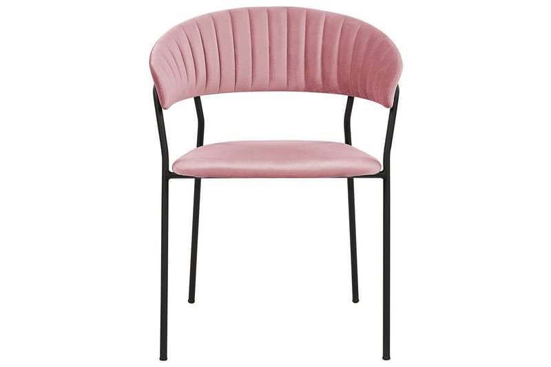 Sæt med 2 spiseborde Mariposa - Rosa, sort/fløjl - Møbler - Stole & lænestole - Spisebordsstole & køkkenstole