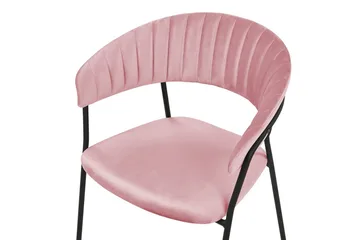 Sæt med 2 spiseborde Mariposa - Rosa, sort/fløjl - Møbler - Stole & lænestole - Spisebordsstole & køkkenstole
