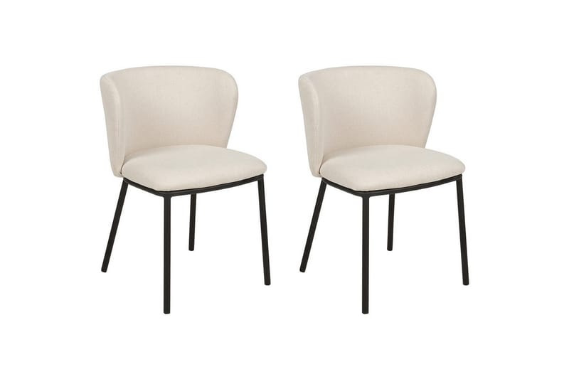 Sæt med 2 spiseborde Mina, Beige, sort/polyester