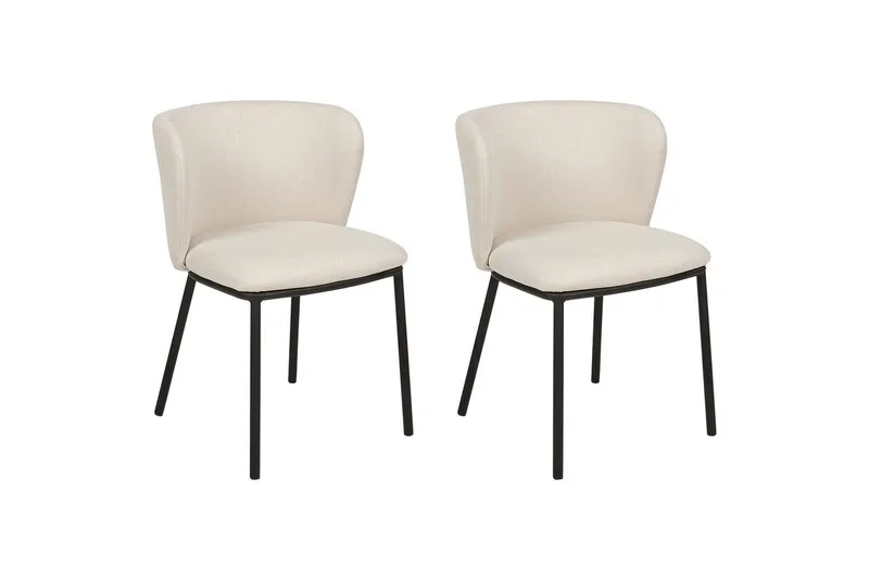 Sæt med 2 spiseborde Mina, Beige, sort/polyester