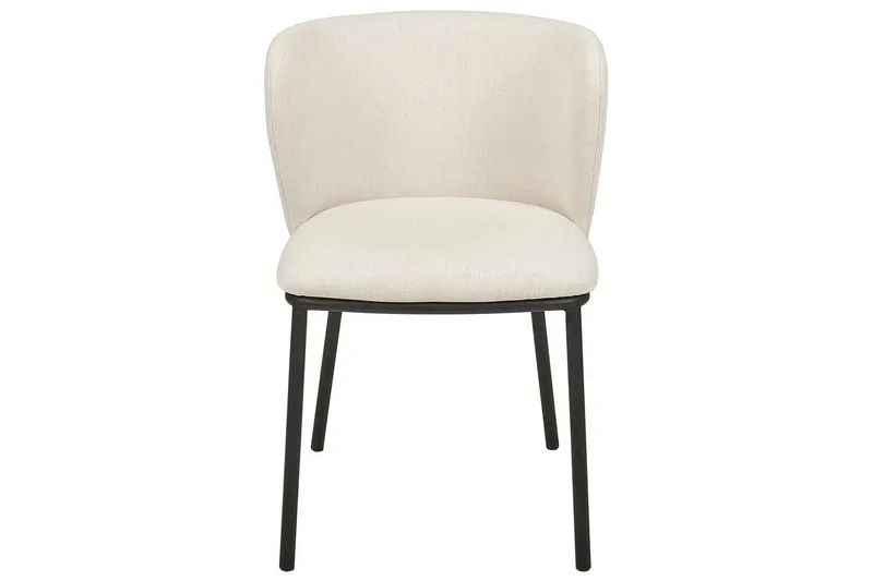 Sæt med 2 spiseborde Mina - Beige, sort/polyester - Møbler - Stole & lænestole - Spisebordsstole & køkkenstole