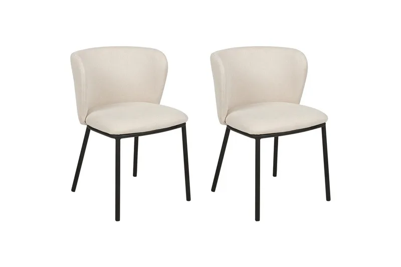 Sæt med 2 spiseborde Mina, Beige, sort/polyester