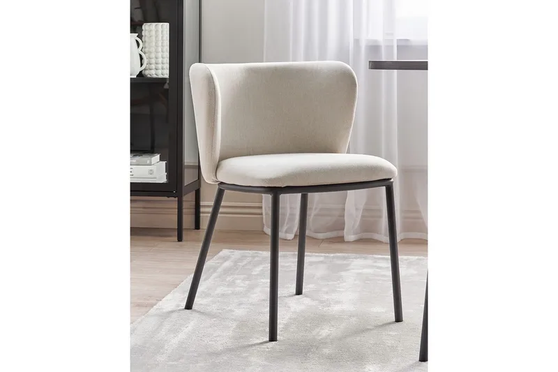 Sæt med 2 spiseborde Mina - Beige, sort/polyester - Møbler - Stole & lænestole - Spisebordsstole & køkkenstole