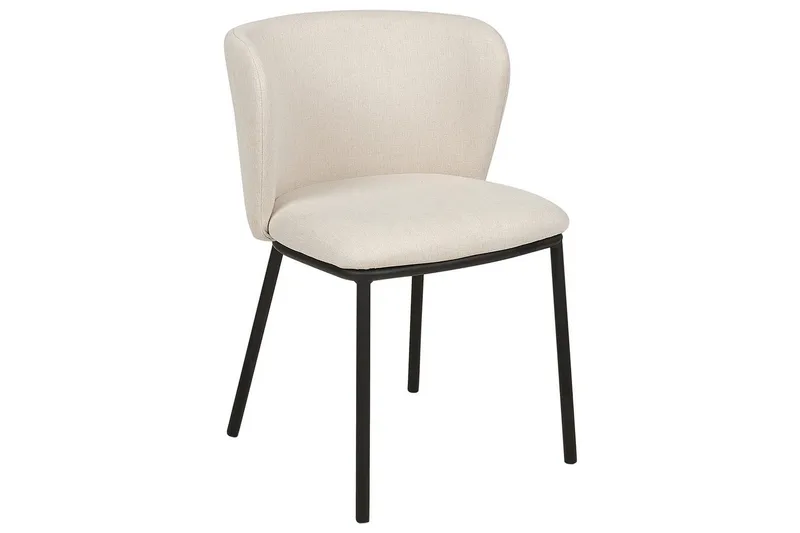 Sæt med 2 spiseborde Mina - Beige, sort/polyester - Møbler - Stole & lænestole - Spisebordsstole & køkkenstole