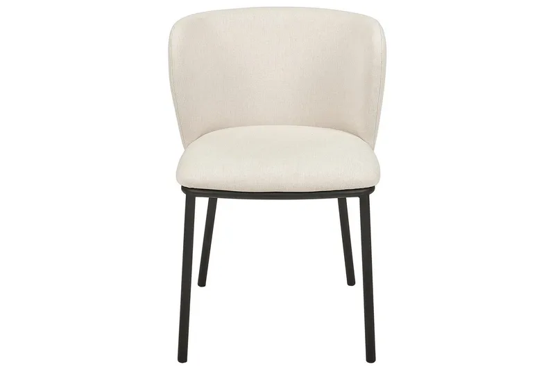 Sæt med 2 spiseborde Mina - Beige, sort/polyester - Møbler - Stole & lænestole - Spisebordsstole & køkkenstole