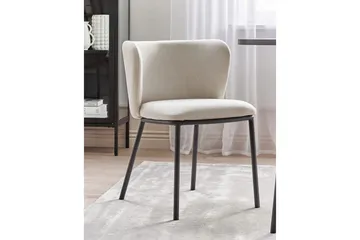 Sæt med 2 spiseborde Mina - Beige, sort/polyester - Møbler - Stole & lænestole - Spisebordsstole & køkkenstole