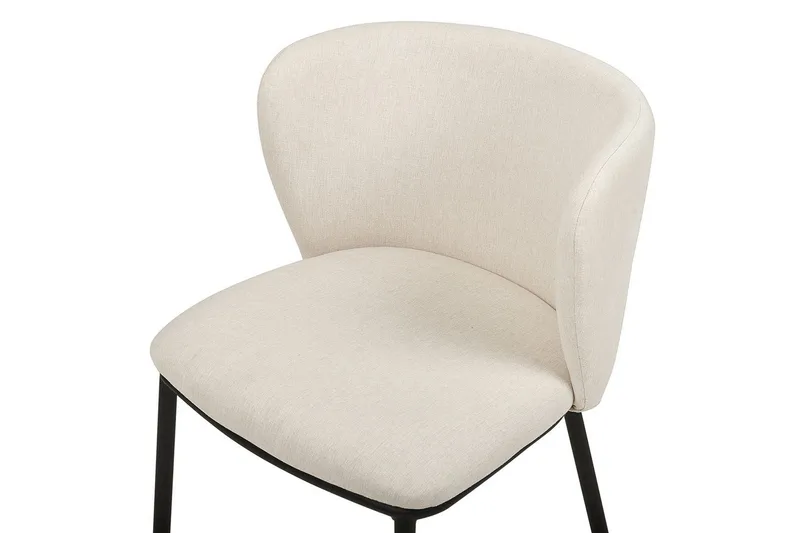 Sæt med 2 spiseborde Mina - Beige, sort/polyester - Møbler - Stole & lænestole - Spisebordsstole & køkkenstole