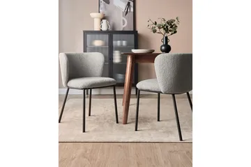 Sæt med 2 spiseborde Mina - Grå, sort/Bouclé - Møbler - Stole & lænestole - Spisebordsstole & køkkenstole