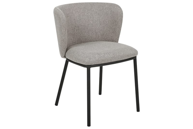 Sæt med 2 spiseborde Mina - Grå, sort/Polyester - Møbler - Stole & l ænestole - Spisebordsstole & køkkenstole