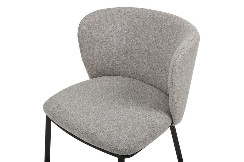 Sæt med 2 spiseborde Mina - Grå, sort/Polyester - Møbler - Stole & lænestole - Spisebordsstole & køkkenstole