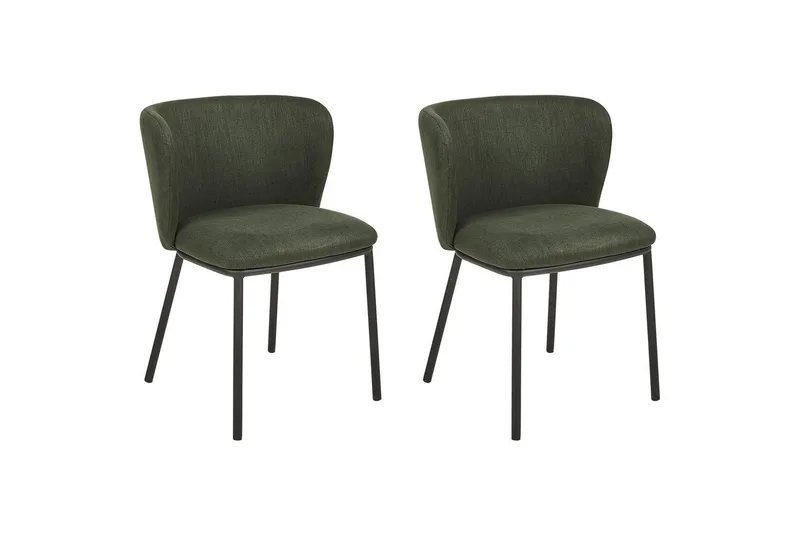 Sæt med 2 spiseborde Mina - Grøn, Sort/Polyester - Møbler - Stole & lænestole - Spisebordsstole & køkkenstole