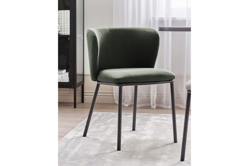 Sæt med 2 spiseborde Mina - Grøn, Sort/Polyester - Møbler - Stole & lænestole - Spisebordsstole & køkkenstole
