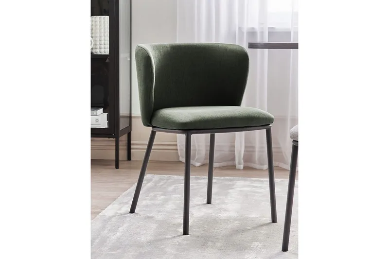 Sæt med 2 spiseborde Mina - Grøn, Sort/Polyester - Møbler - Stole & lænestole - Spisebordsstole & køkkenstole