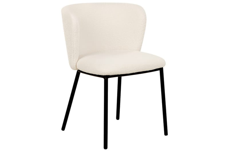 Sæt med 2 spiseborde Mina - Hvid, Sort/Bouclé - Møbler - Stole & lænestole - Spisebordsstole & køkkenstole