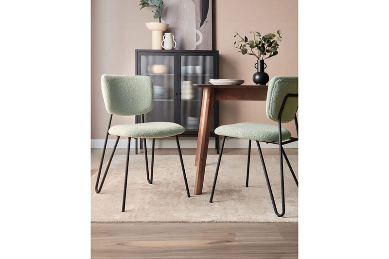 Sæt med 2 spiseborde Nelko - Grøn, sort - Møbler - Stole & lænestole - Spisebordsstole & køkkenstole