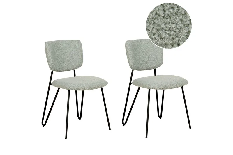 Sæt med 2 spiseborde Nelko - Grøn, sort - Møbler - Stole & lænestole - Spisebordsstole & køkkenstole