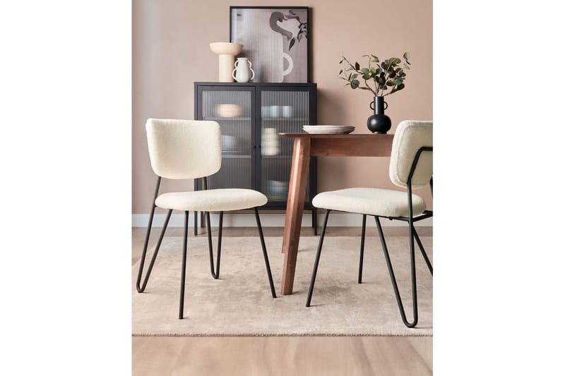 Sæt med 2 spiseborde Nelko - Hvid, Sort - Møbler - Stole & lænestole - Spisebordsstole & køkkenstole