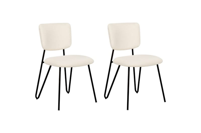 Sæt med 2 spiseborde Nelko - Hvid, Sort - Møbler - Stole & lænestole - Spisebordsstole & køkkenstole