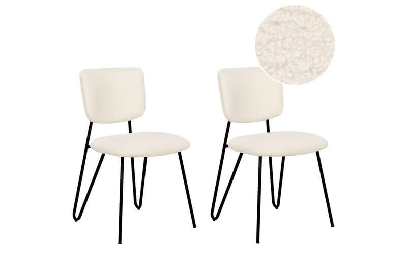 Sæt med 2 spiseborde Nelko, Hvid, Sort