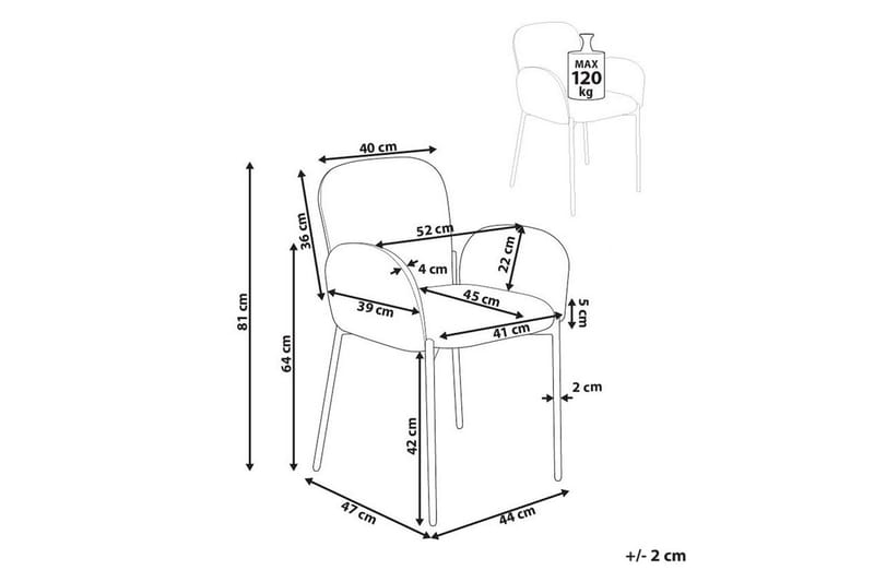 Sæt med 2 spisebordsstole Albee - Grøn, Sort - Møbler - Stole & lænestole - Spisebordsstole & køkkenstole