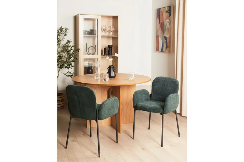 Sæt med 2 spisebordsstole Albee - Grøn, Sort - Møbler - Stole & lænestole - Spisebordsstole & køkkenstole