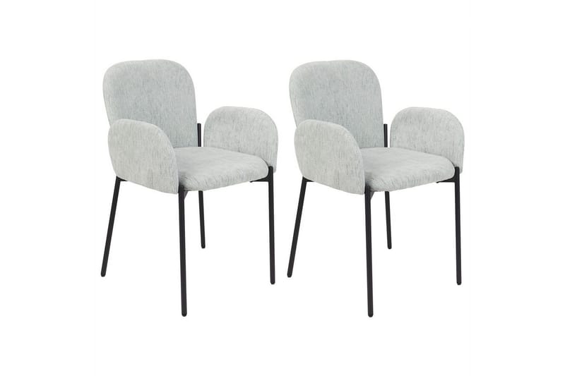 Sæt med 2 spisebordsstole Albee, Mintgrøn, Sort