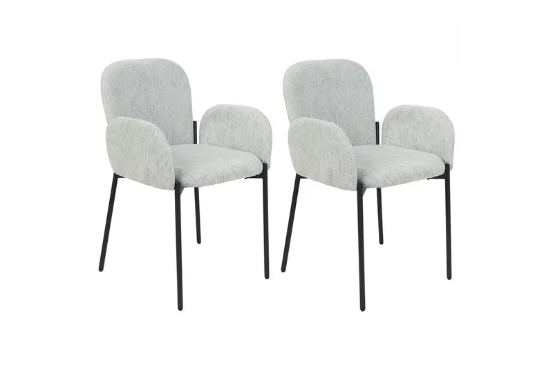 Sæt med 2 spisebordsstole Albee, Mintgrøn, Sort