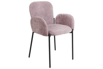 Sæt med 2 spisebordsstole Albee - Rosa, Sort - Møbler - Stole & lænestole - Spisebordsstole & køkkenstole