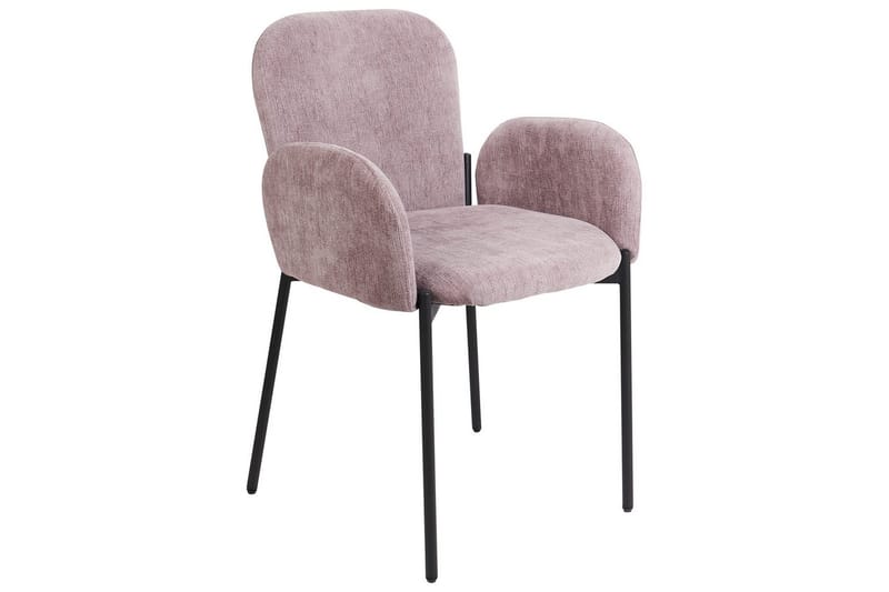 Sæt med 2 spisebordsstole Albee - Rosa, Sort - Møbler - Stole & lænestole - Spisebordsstole & køkkenstole
