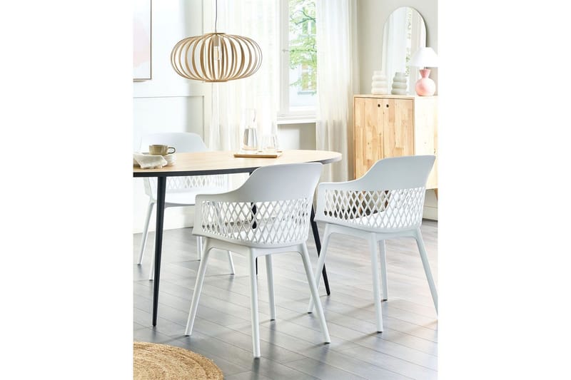 Sæt med 2 spisebordsstole Almira - Hvid - Møbler - Stole & lænestole - Spisebordsstole & køkkenstole