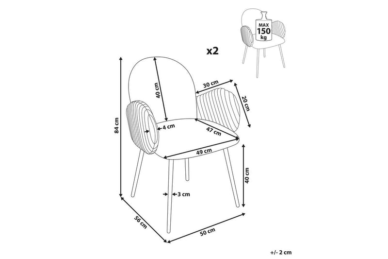 Sæt med 2 spisebordsstole Amity - Beige, sort, brun - Møbler - Stole & lænestole - Spisebordsstole & køkkenstole