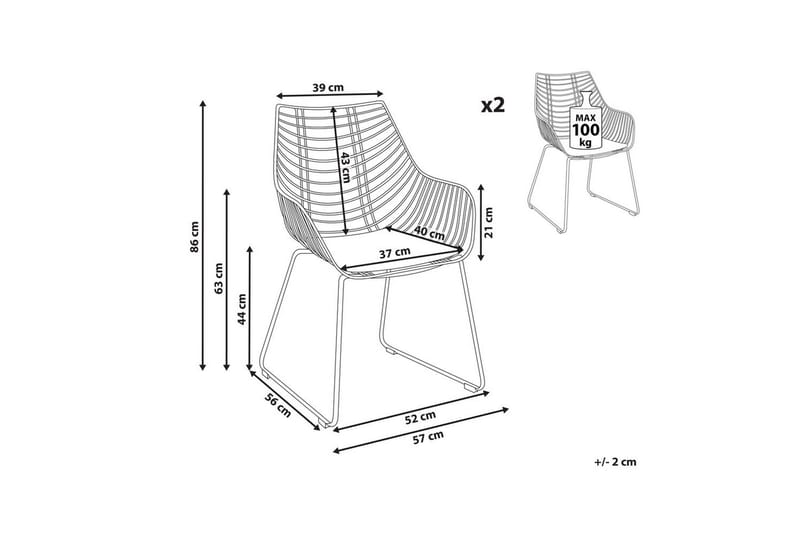 Sæt med 2 spisebordsstole Annapolis - Møbler - Stole & lænestole - Spisebordsstole & køkkenstole