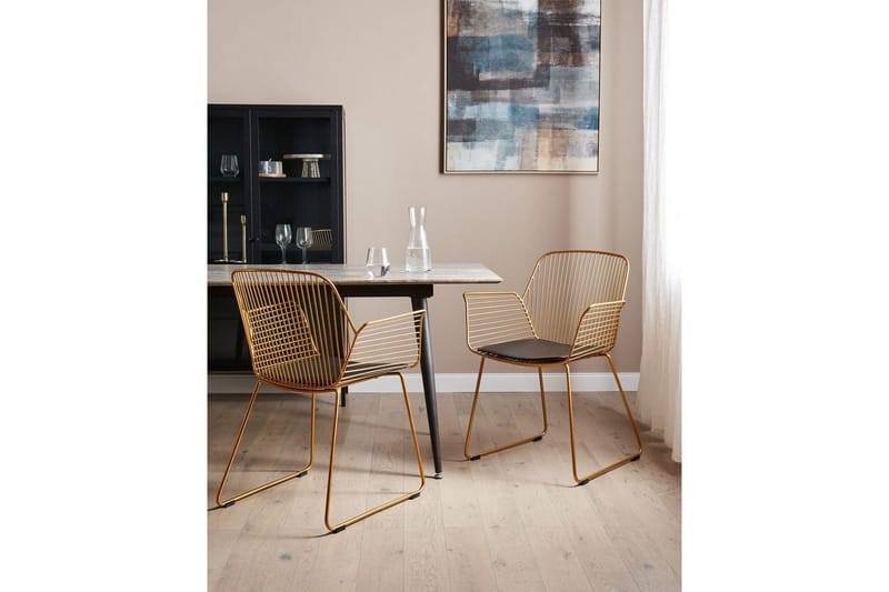 Sæt med 2 spisebordsstole Appleton - Guld, sort - Møbler - Stole & lænestole - Spisebordsstole & køkkenstole