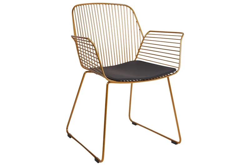 Sæt med 2 spisebordsstole Appleton - Guld, sort - Møbler - Stole & lænestole - Spisebordsstole & køkkenstole