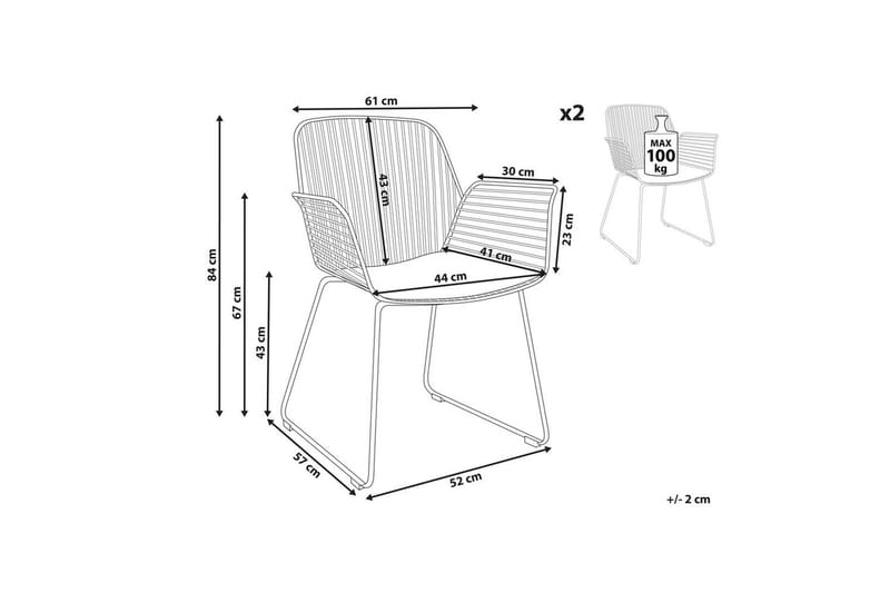 Sæt med 2 spisebordsstole Appleton - Guld, sort - Møbler - Stole & lænestole - Spisebordsstole & køkkenstole