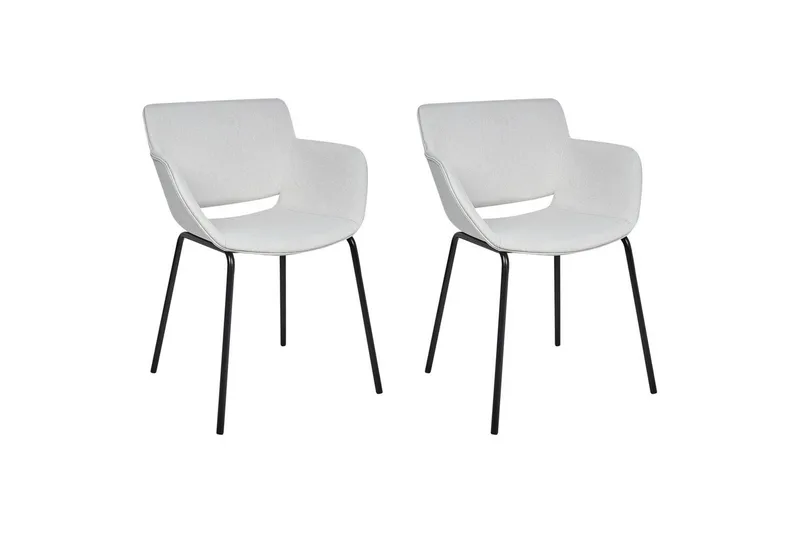 Sæt med 2 spisebordsstole Axtel, Grå, sort