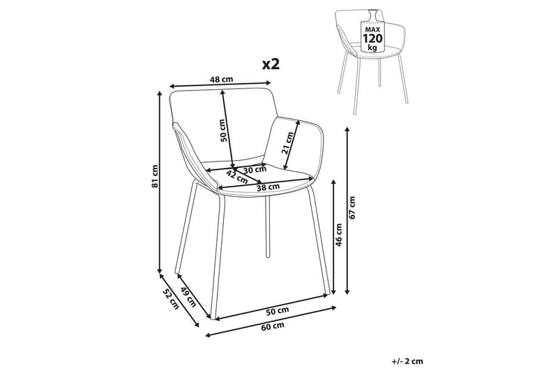 Sæt med 2 spisebordsstole Axtel - Grøn, sort - Møbler - Stole & lænestole - Spisebordsstole & køkkenstole