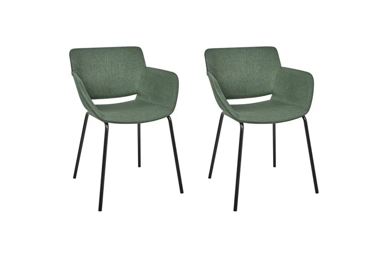 Sæt med 2 spisebordsstole Axtel, Grøn, sort