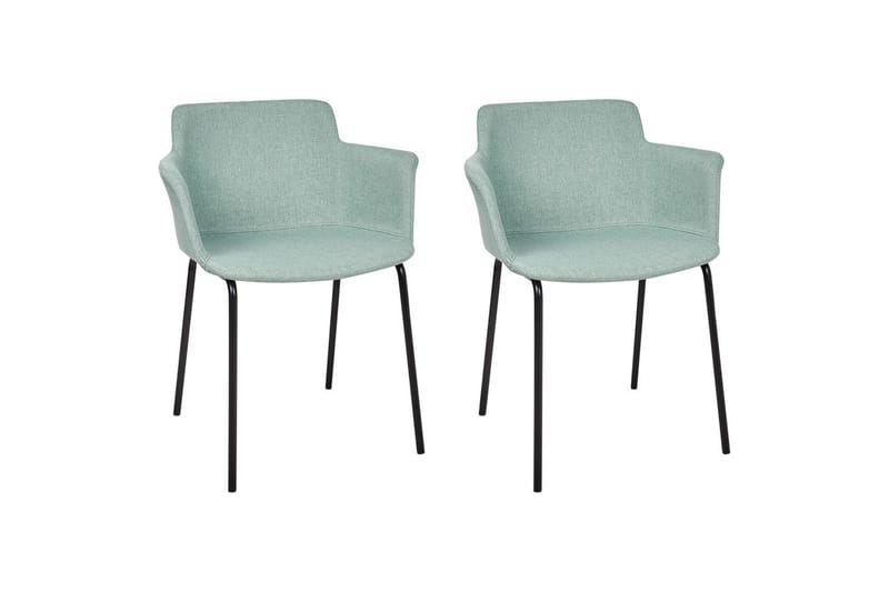 Sæt med 2 spisebordsstole Belfield, Mintgrøn, Sort