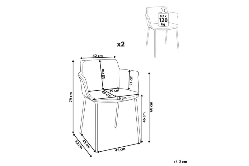 Sæt med 2 spisebordsstole Belfield - Mintgrøn, Sort - Møbler - Stole & lænestole - Spisebordsstole & køkkenstole
