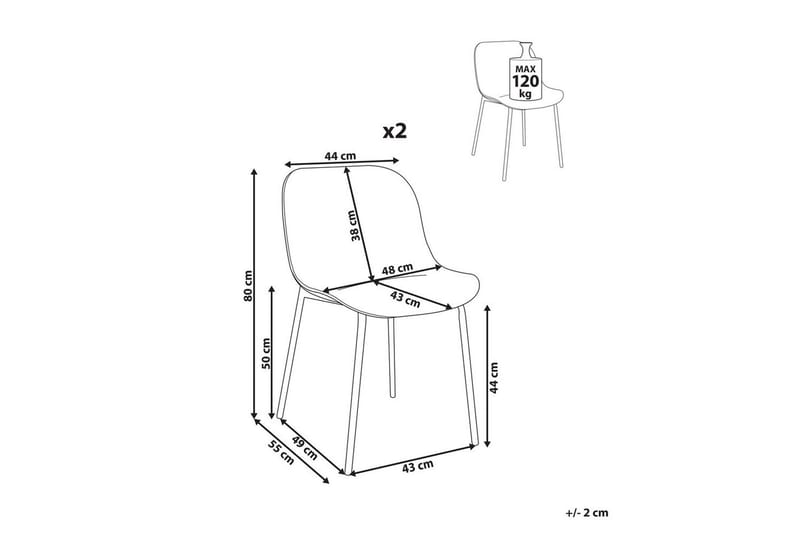 Sæt med 2 spisebordsstole Beloit - Møbler - Stole & lænestole - Spisebordsstole & køkkenstole